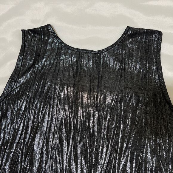 Susan Graver Slinky Tank Top Womens S Metallic Silver Round Neck Sleeveless - Picture 12 of 12